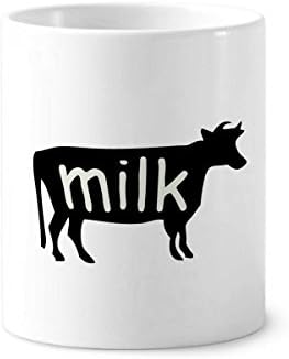 Црно животно крава преглед на природна четка за заби држач за пенкало кригла керамички штанд -молив чаша