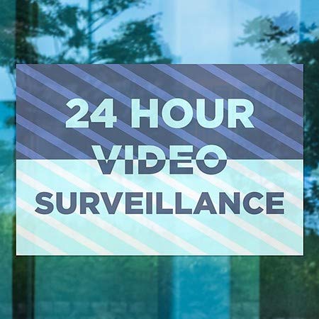 CGSignLab | 24 Часовен Видео Надзор-Ленти Сини Прозорец Прицврстување | 18 x12