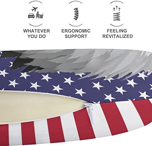 Американско Знаме Ќелав Орел Патување Вратот Перница Меморија Пена У Форма Авион Перница за Поддршка На Главата