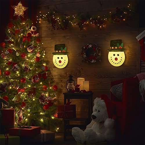 Божиќно тремот светло покрива снежен човек 2 пакувања, надворешни Божиќни украси за време на патниот трем ламба покритие гаража светла покритие со еластична лента,