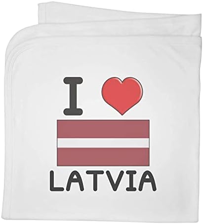 Азиеда „Ја сакам Латвија“ памучно бебе ќебе / шал