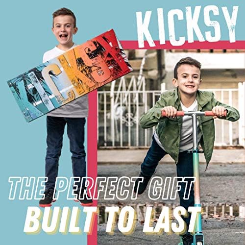 Kicksy - Kick Scooter за деца на возраст од 6-12 години и скутер за тинејџери 12 години и големо скутер на тркалото за стабилност -