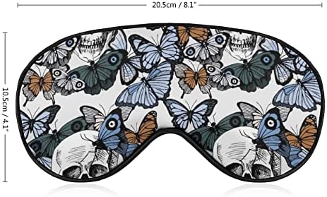Череп со маска за спиење на пеперутка мека маска за очи за очите на ефективно засенчување на засенчување со еластична лента за прилагодување