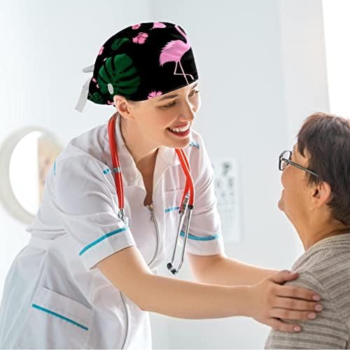 Елегантна луксузна врежана текстура работна капа прилагодлива капаче за чистење со копчиња и лак коса чиста за медицинска сестра и доктор