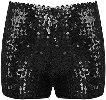 Freebily Kids Girls Sequin Dance Shorts Shorts Атлетски спортски спортски салата боксерски шорцеви девојки џез хип хоп танцување