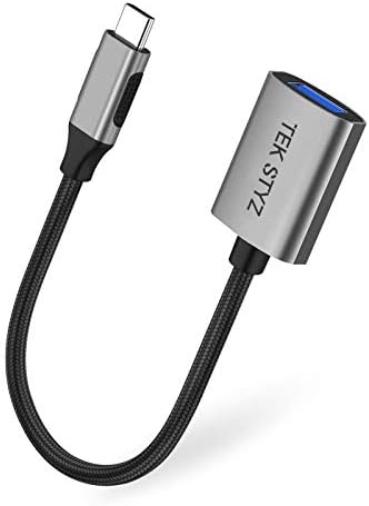 Адаптерот TEK Styz USB-C USB 3.0 работи за Samsung Galaxy Z Flip 5G OTG Type-C/PD машки USB 3.0 женски конвертор.