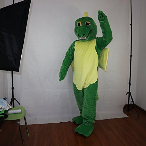Зелен диносаурус магичен змеј костум маскота цртан филм фенси фустан за забава