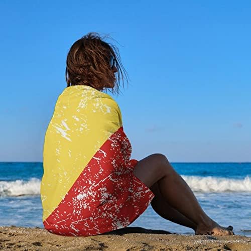 Конго Ретро Знаме Плажа Пешкир Патување Брзо Сува Дома Возрасни Крпи Лесен Базен Покрие Ќебе За Спортски Кампување Салата Пливаат 30 Х 50 во