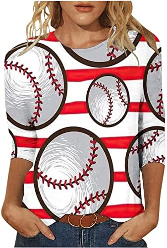 Денот на мајката 3/4 кошули за ракави за жени лето бејзбол мајка ми е на врвот