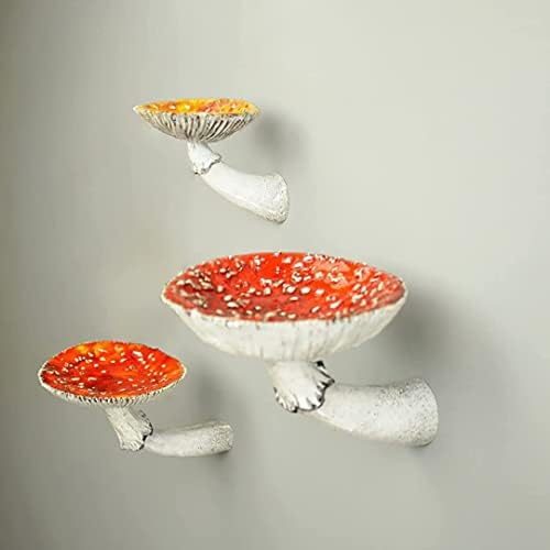 Јорцер печурки виси полица, wallидна пловечка полица за печурки во форма на печурки, виси украси домашни декории полици за складирање