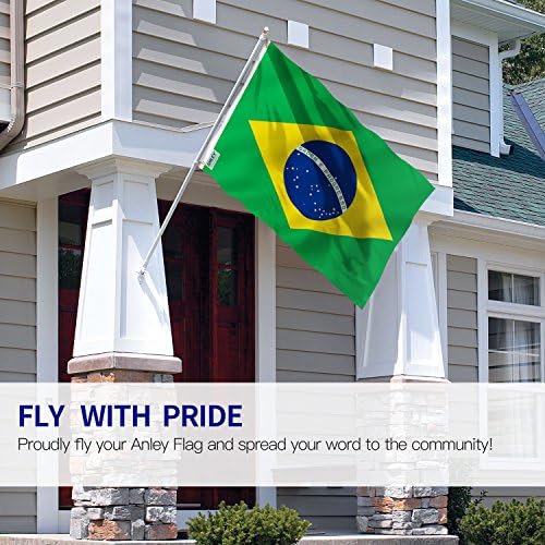 Anley Fly Breeze 3x5 Feet Brazil Flag - живописна боја и избледена доказ - заглавие на платно и двојно зашиени - полиестер на