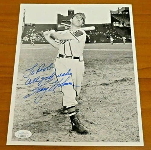 Томи Холмс потпиша гроздобер бејзбол 8x10 фотографија со JSA COA - Автограмирани фотографии од MLB