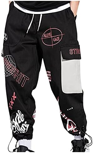 Убст улица хип хоп панталони за мажи, харајуку стил, панк -крпеница, патеки за џемпери, тактички панталони за улична облека