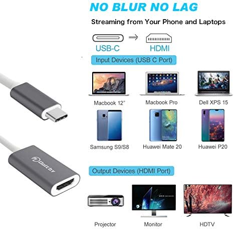 Doitby USB C до HDMI адаптер 4K за Samsung Galaxy S21/S20/10/9/8, MacBook Pro, MacBook, iPad Pro, MacBook Air, Dell XPS, Surface