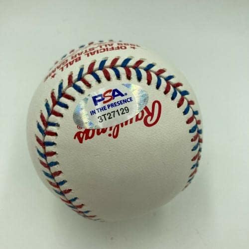 Ренди nsонсон Си Јанг 17-9 364K's 2,48 ERA потпишан Бејзбол ПСА ДНК налепница - Автограмирани бејзбол