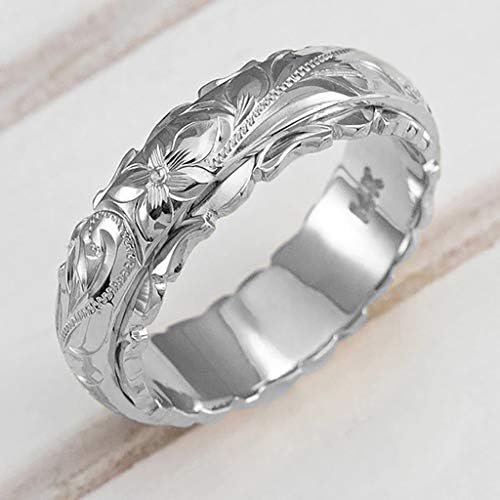 Редење прстени за жени врежан цвет прстен Деликатен секојдневен прстени удобни погодни бендови ringвонат за девојчиња и жени
