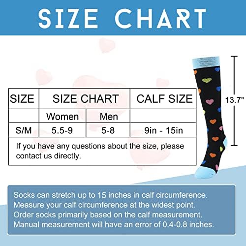 Јуниски чорапи за компресија за жени 15-20 ммхг колено високо за циркулација за поддршка медицинска сестра за бременост спортски