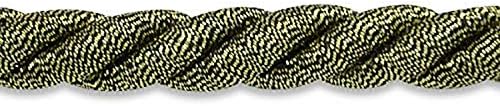 Експо Интернешнл 3/8-инчен Холи Твисрн кабел за украсување, 20-двор, металик црна боја