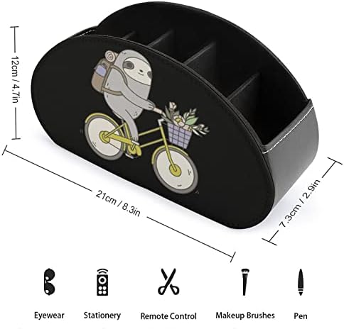 Велосипедизам за далечински управувач на држач за далечински управувач PU кожа далечински кади декоративно биро за складирање