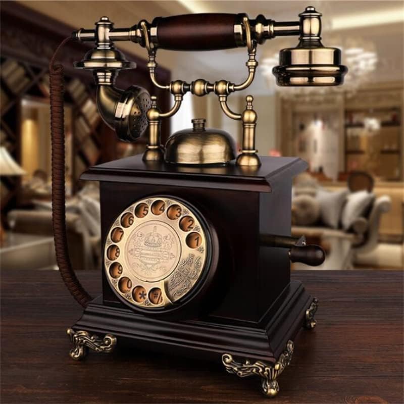 Gayouny European Rotary Dial Fixed Telefone American Retro Office Home Chold Wood Hand Crank Touch Dail Fildline телефон