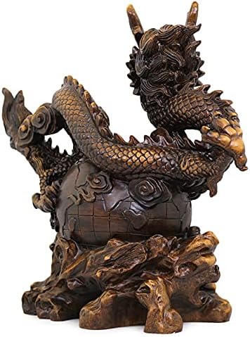 LHMYGHFDP Кинески Зодијак Змеј Статуа колекционерски фигурини Декор, богатство на богатство за украсување Дома за домашна канцеларија Фенг Шуи Декорација