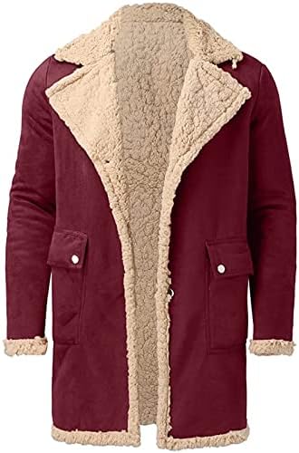 Машки руно јакни и палта, пуфер јакна со долг ракав Основен парка со палто во тешка категорија загреани палта за мажи
