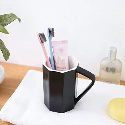Mxiaoxia црно -бела чаша за миење садови за миење садови, двојка керамички пар миење чаша сет четка за заби чаша за заби за заби