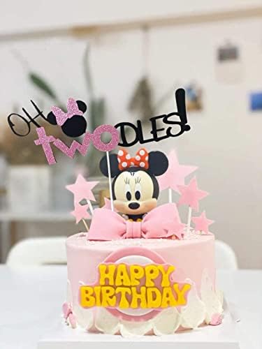 Розова Цртан Филм Глувчето Роденден Торта Топер, Глувчето Торта Декорација За Девојки Момчиња Партија Роденден Материјали