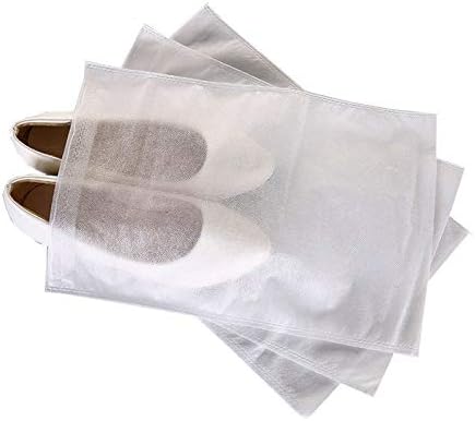 Supkeyer 10 парчиња Бели Преносни Чевли Торба За Патување Торбичка За Складирање Врвки За Влечење Вреќи За Прашина Неткаен Материјал