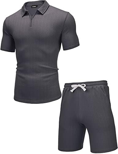 Менс Поло кошули и шорцеви постави тренерки модни летни 2 парчиња облека за мажи