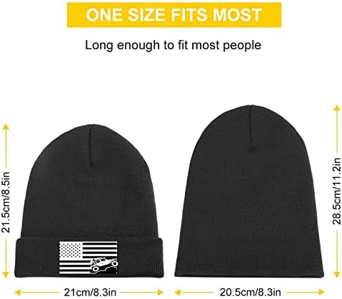 Американско знаме Офројд плетени капачиња меки топло гравчиња капи за череп за мажи жени тинејџери