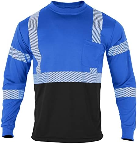 Безбедност на Vendace Безбедност Рефлексија со висока видливост кошули со долги ракави АНСИ Класа 2 Здраво на градежни маици за мажи за мажи