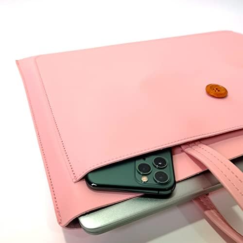 Лаптоп торба, ПУ кожа 15,6 инчи ултра-тенок лаптоп случај за мажи жени компјутерска торба чанта работа деловно патување