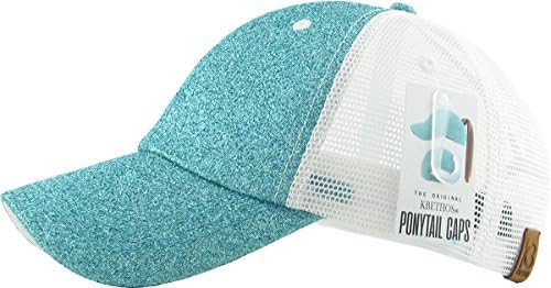 Нова сјај конска опашка капа за бејзбол капа за жени памук и камиони за мрежи подобро направени оригинални ознаки аква)