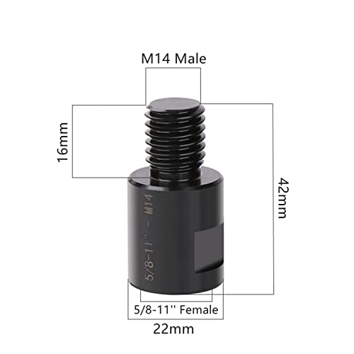 Мелница за мелница на аголот 5/8 ''-11 до M14 конвертор за конвертор Адаптерот Арбор конектор Полирање за дијамантска јадро бит дупка пила