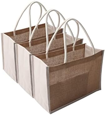 Торба за намирници за намирници од тота со рачка со рачка Resuabale торба за еднократно јута торба торба торба за шопинг, плажа, базен, свадба