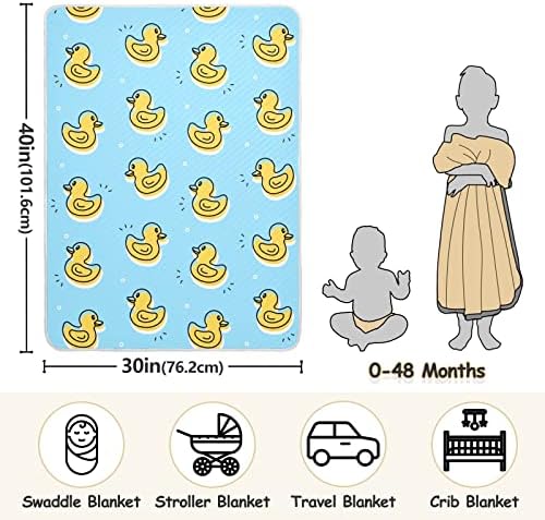 Swено ќебе со жолто патка за новороденчиња, примање ќебе, лесен мек за тресење за креветчето, шетач, расадници, ќебиња за расадници, 30х40 во