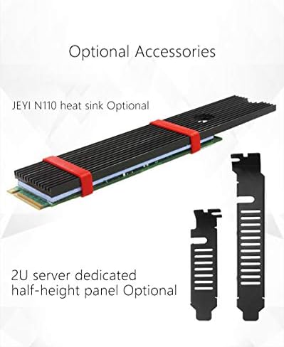 Jeyi SK8-New Add On Card M.2 Expansion Card NVME адаптер Свртете го PCIE3.0 Вграден турбо вентилатор за 2230-22110 големина NVME Gen3 M.3
