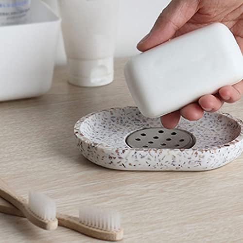 Wulfy Cuns Cuns Terrazzo Soap сапун овален сапун сапун сад за одводнување сад за бања додатоци за домаќинства предмети
