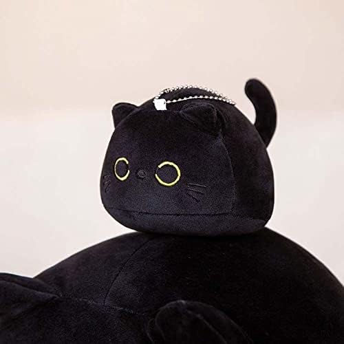 Кадифен играчка црна мачка, креативна форма на мачка полнети играчки мачки кадифен играчки перница за девојка валентин подарок роденден