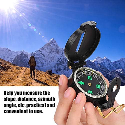 Пластична воена водоотпорна точност мини компас со лупа, мултифункционален компас, преносен преклопен леќа Компас за лов на кампување