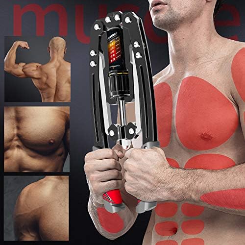 Вежбач за рака на источна монтажа на рака - Прилагодлива 22-440 bs хидраулична моќност, експандер на градите на домот, фитнес опрема за обука на мускулите на рамото, зас?