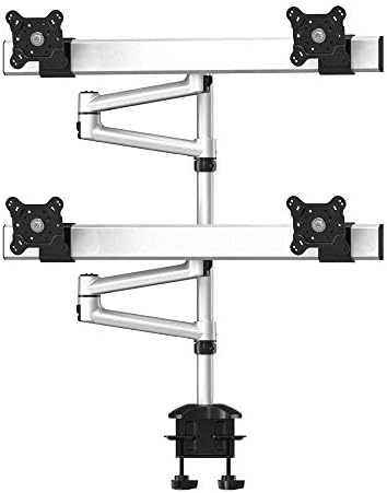 Continews Quad Monitor Moniter Mount со Crossbar и двојна рака на вртење