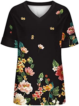 Zlovhe Plus Size Tee кошули за жени пролетни летни модни плажа обични печати лабава маица со кратки ракави на врвот на врвот