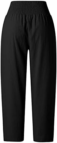 Pantsенски панталони Јораса, еластични панталони за харем за половината, женски панталони со високи половини, плетени пакувања со