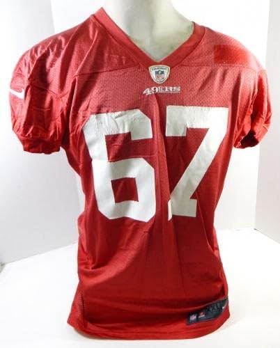 2012 година во Сан Франциско 49ерс Даниел Килгор 67 игра користена црвена практика Jerseyерси XXL 57 - Непотпишана игра во НФЛ користена