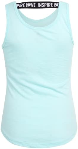 Сет за активни облеки за девојчиња RBX - маица за изведба на кратки ракави, врвот на резервоарот и хеланки на Капри