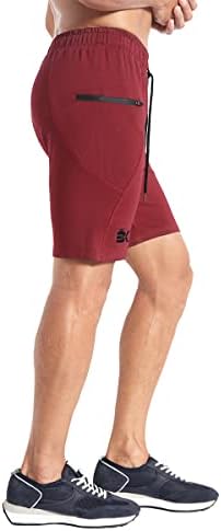 Brokig Man's Sidelock Gym Thruice Running Sport Shorts со џебови со патенти