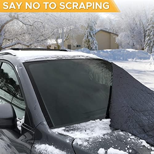 Снежна покривка на шофершајбната Еконор со странично покривање на огледалото | Четири слој Пева Заштита од снег, мраз, мраз | Снежна