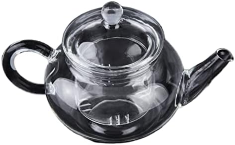 Транспарентно чајник отпорен на стаклени чајници со кинески инфузер 250 ml Трајлив чај тенџере со котли од колче за копање на котл